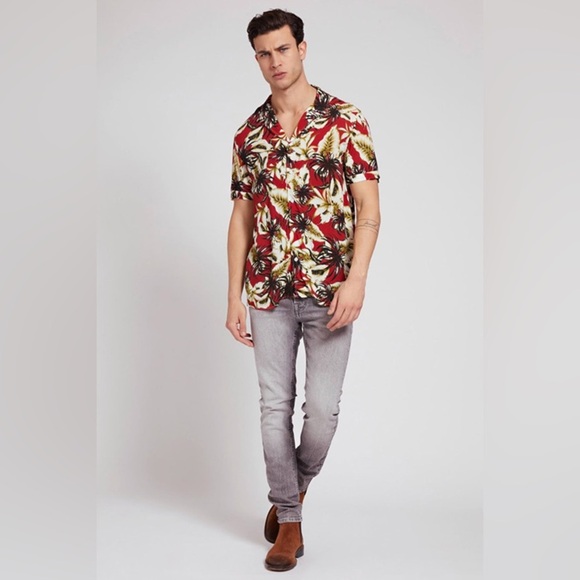 New GUESS Men's Resort Shirt Regular Fit SZ XL - Picture 8 of 8